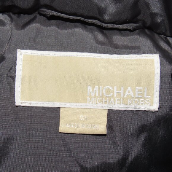 Michael Kors Dark Gray Long Goose Down Puffer Parka Winter Coat Women's Plus 0X - Picture 9 of 9